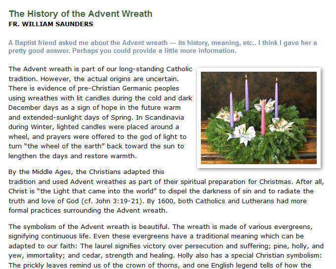 History of the Advent Wreath