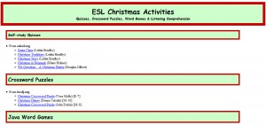ESL Christmas Activities