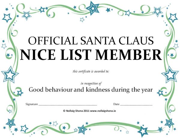 Nice List Cert 01