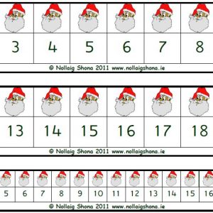 Number Lines Santa