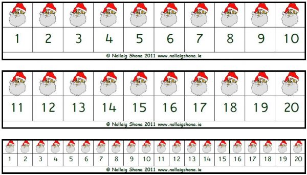 Number Lines Santa