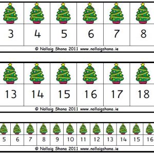 Number Lines Christmas Tree